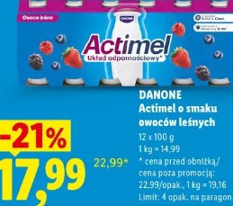 Danone Actimel o smaku owoców leśnych