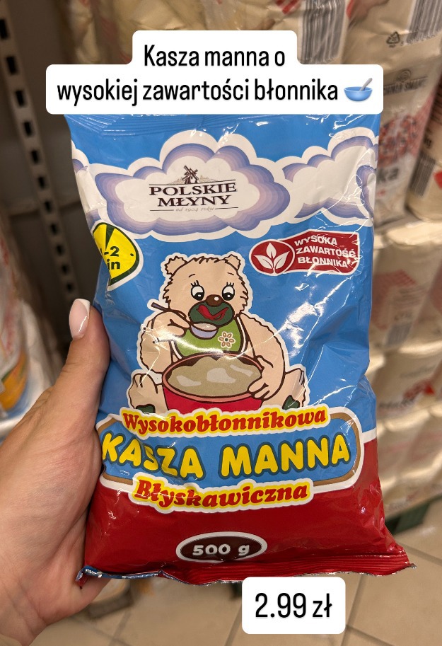 Polskie Młyny wysokobłonnikowa kasza manna błyskawiczna