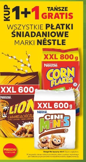 Wszystkie płatki śniadaniowe marki Nestlé