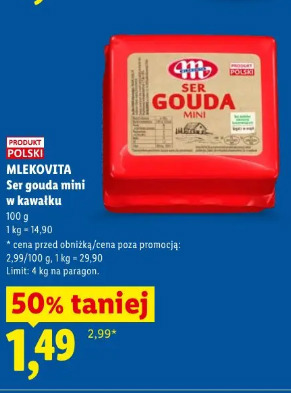 Ser gouda mini w kawałku Mlekovita