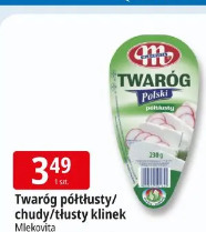 Twaróg półtłusty/chudy/tłusty klinek Mlekovita