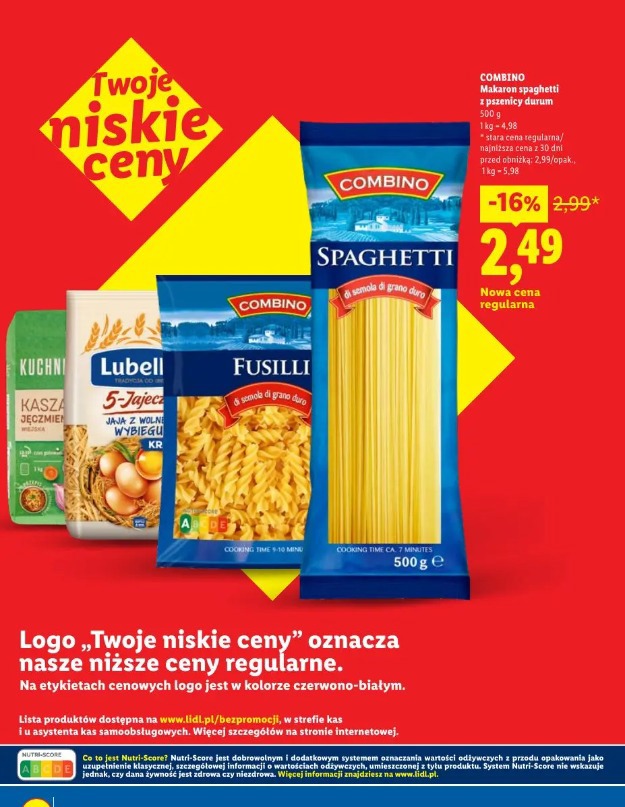 Combino Makaron spaghetti z pszenicy durum