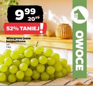 Winogrono jasne bezpestkowe