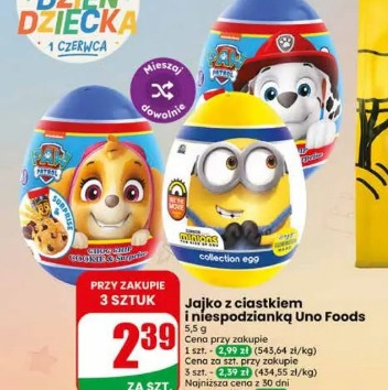 Jajko z ciastkiem i niespodzianką Uno Foods