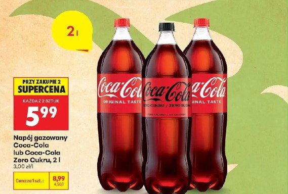 Coca-Cola napój gazowany lub Coca-Cola Zero Cukru