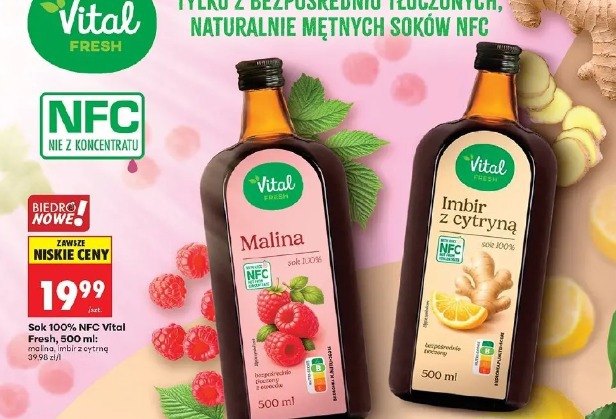 Sok 100% NFC Vital Fresh malina