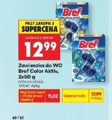 Zawieszka do WC Bref Color Aktiv, 2x50 g