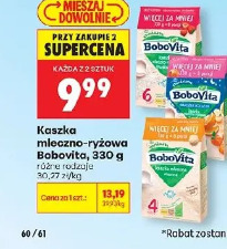 Kaszka mleczno-ryżowa Bobovita