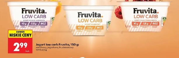 Fruvita low carb jogurt o smaku truskawkowym