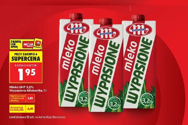 Mleko UHT 3,2% Wypasione Mlekovita