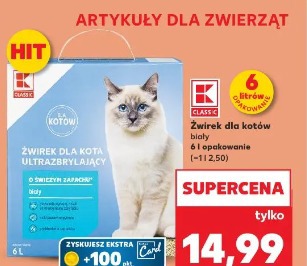 K Classic Żwirek dla kota ultrazbrylający biały