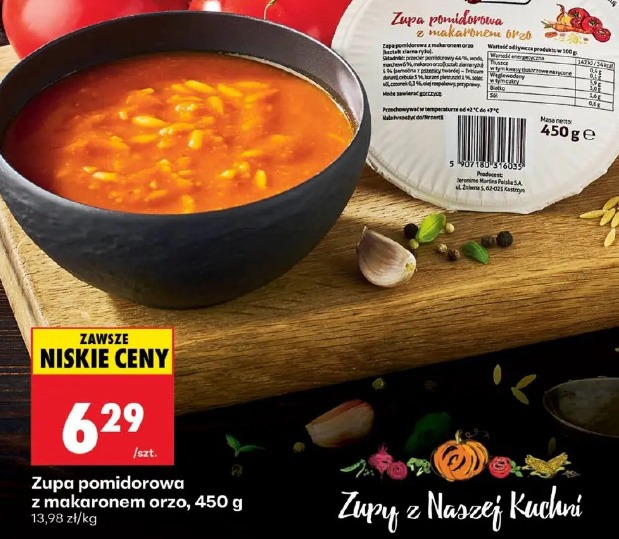 Zupa pomidorowa z makaronem orzo