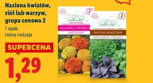 Nasiona kwiatów, ziół lub warzyw, grupa cenowa 2
