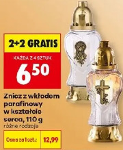 Znicz z wkładem parafinowym w kształcie serca