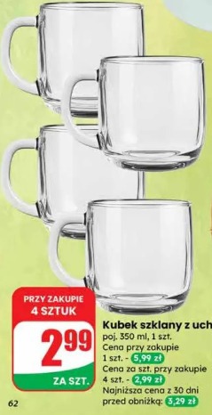 Kubek szklany z uchem