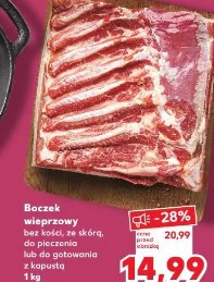 Boczek wieprzowy bez kości, ze skórą, do pieczenia lub do gotowania z kapustą