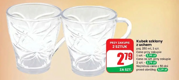 Kubek szklany z uchem