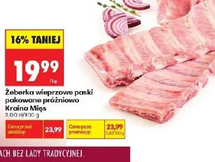 Żeberka wieprzowe paski pakowane próżniowo