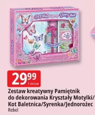 Zestaw kreatywny Pamiętnik do dekorowania Kryształy Motylki/Kot Baletnica/Syrenka/Jednorożec Rebel