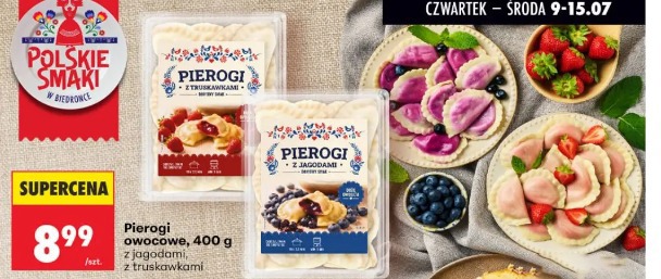 Pierogi owocowe, 400 g z jagodami, z truskawkami