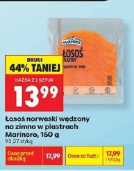Łosoś norweski wędzony na zimno w plastrach Marinero