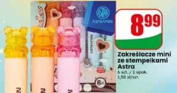 Zakreślacze mini ze stempelkami Astra