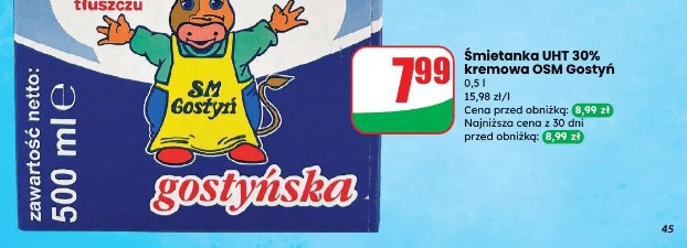 Śmietanka UHT 30% kremowa OSM Gostyń