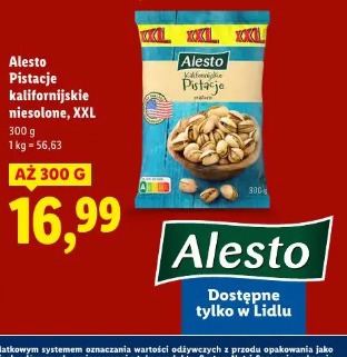 Alesto Pistacje kalifornijskie niesolone, XXL