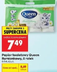 Papier toaletowy Queen Rumiankowy, 8 rolek