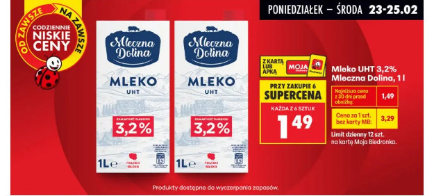 Mleko UHT 3,2% Mleczna Dolina