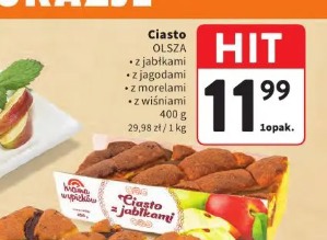 Ciasto Olsza z jabłkami, z jagodami, z morelami, z wiśniami