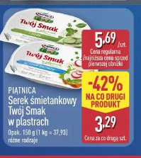 PIĄTNICA Serek śmietankowy Twój Smak w plastrach