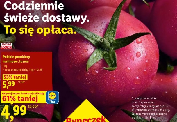 Polskie pomidory malinowe, lizem