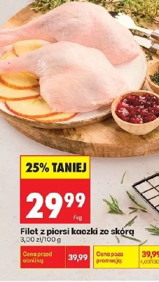 Filet z piersi kaczki ze skórą