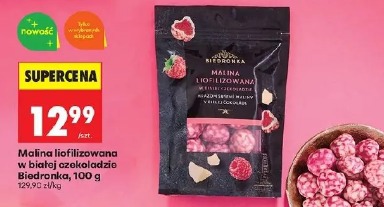 Malina liofilizowana w białej czekoladzie Biedronka
