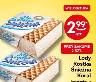 Lody Kostka Śnieżna Koral śmietankowe