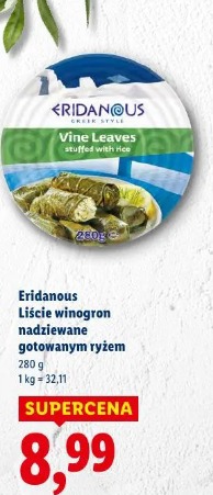 Eridanous Liście winogron nadziewane gotowanym ryżem