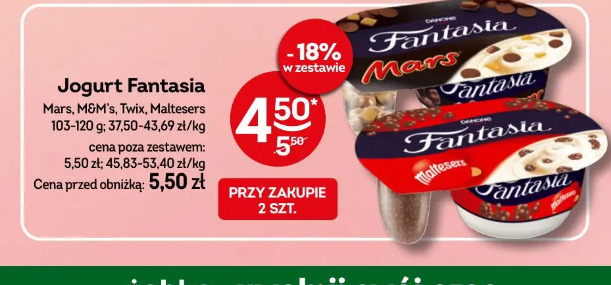 Jogurt Fantasia Mars, M&M's, Twix, Maltesers