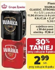 Piwo Warka Classic, Strong 4 x 0,5 l puszka
