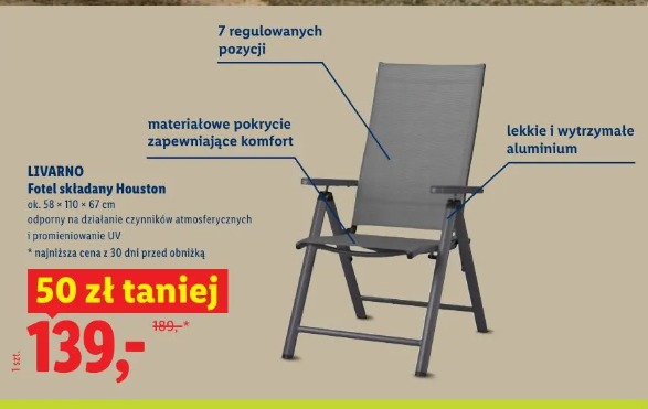 Livarno fotel składany Houston