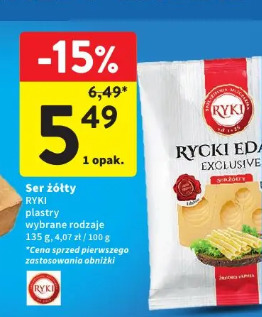 Ser żółty RYKI plastry