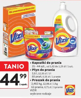 Kapsułki/Płyn/Proszek do prania Vizir