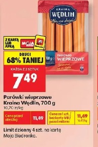 Parówki wieprzowe Kraina Wędlin