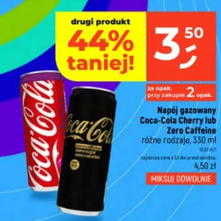 Napój gazowany Coca-Cola Cherry lub Zero Caffeine