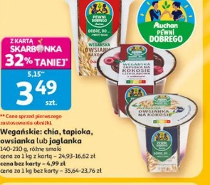 Wegańskie: chia, tapioka, owsiana lub jaglanka