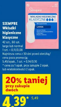 Siempre Wkładki higieniczne klasyczne