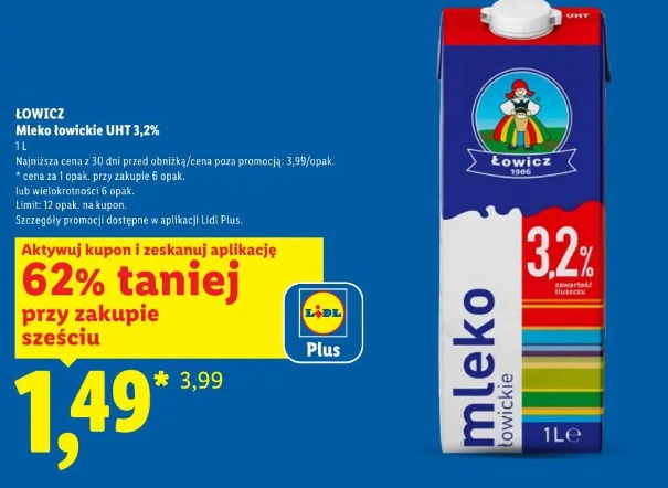 ŁOWICZ Mleko łowickie UHT 3,2%