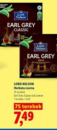 Lord Nelson Herbata czarna Earl Grey Classic lub Lemon