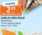 Lody w rożku Koral Oreco/Koral