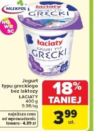 Jogurt typu greckiego bez laktozy ŁACIATY